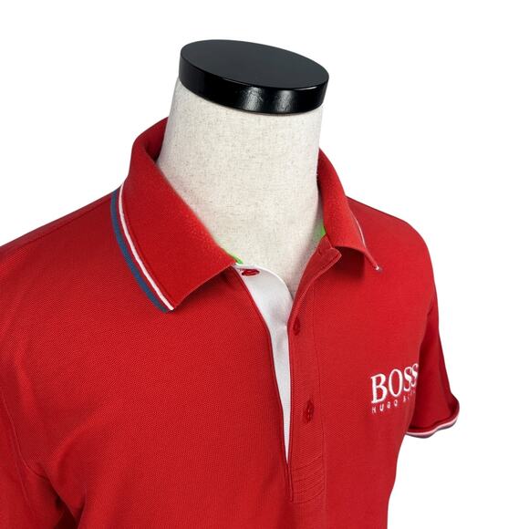 Hugo Boss Paddy Polo Shirt Men’s XL Red Performance Short Sleeve Modern Fit - Picture 2 of 12
